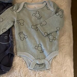 Mickey Mouse Blue Baby Onesie